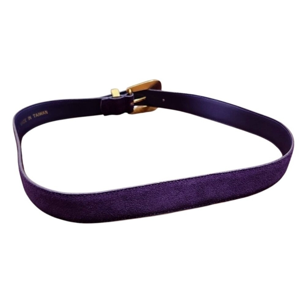 Vintage Genuine Suede Leather Belt color violet Size L - Picture 8 of 13